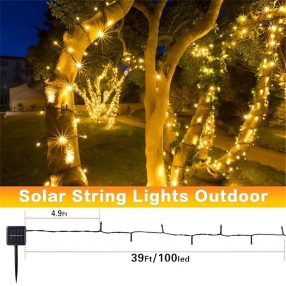 6 Pack 600 LED Solar String Lights 236FT Waterproof Outdoor Warm White